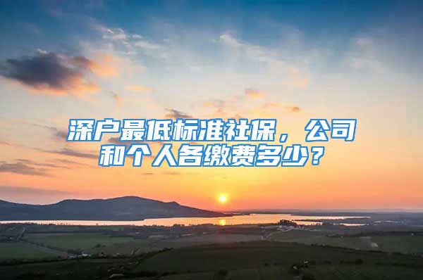 深户最低标准社保，公司和个人各缴费多少？