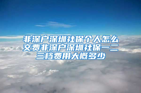 非深户深圳社保个人怎么交费非深户深圳社保一二三档费用大概多少