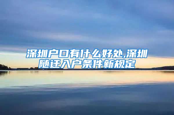 深圳户口有什么好处,深圳随迁入户条件新规定