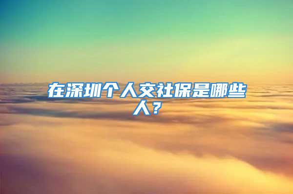 在深圳个人交社保是哪些人？