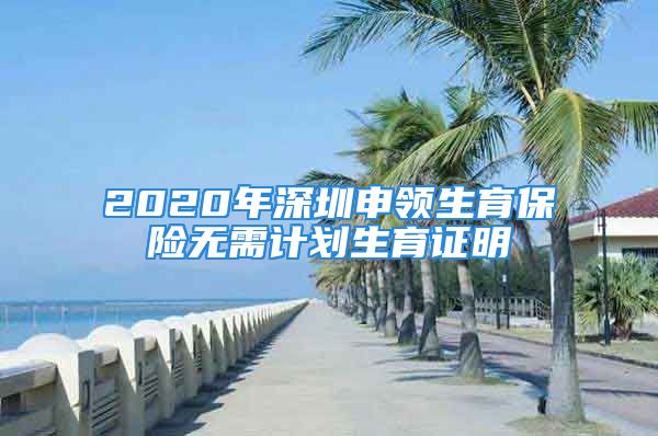 2020年深圳申领生育保险无需计划生育证明