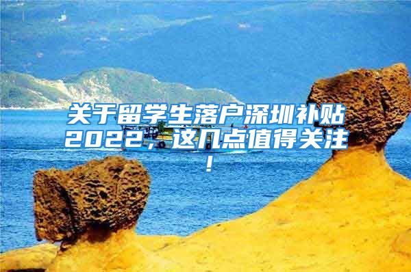 关于留学生落户深圳补贴2022，这几点值得关注！