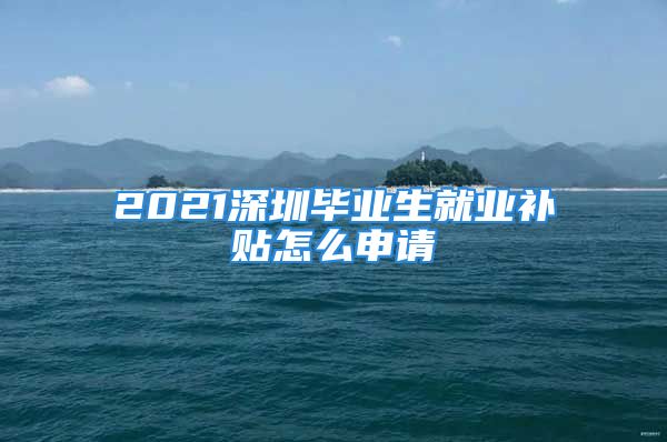 2021深圳毕业生就业补贴怎么申请