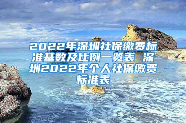 2022年深圳社保缴费标准基数及比例一览表 深圳2022年个人社保缴费标准表