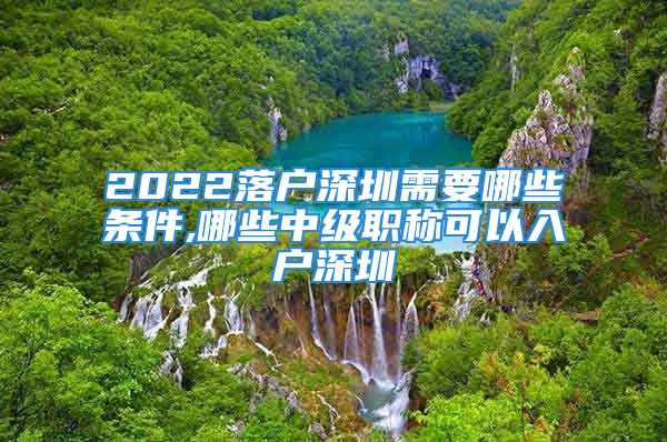 2022落户深圳需要哪些条件,哪些中级职称可以入户深圳