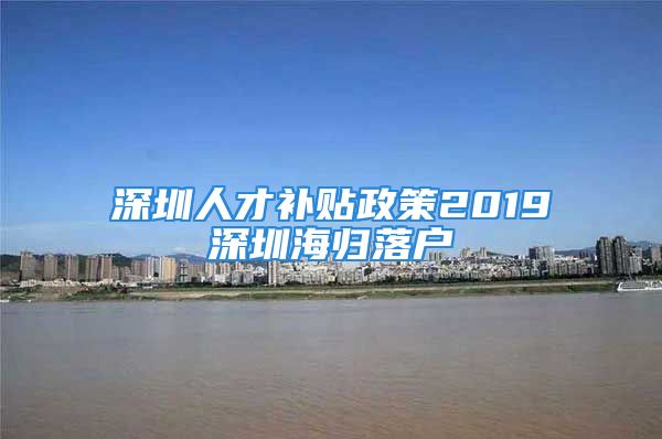 深圳人才补贴政策2019深圳海归落户