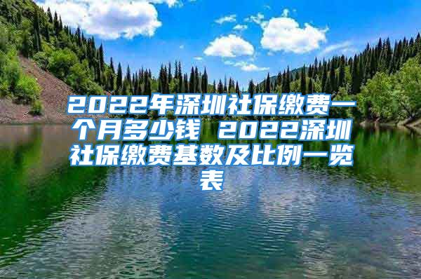 2022年深圳社保缴费一个月多少钱 2022深圳社保缴费基数及比例一览表