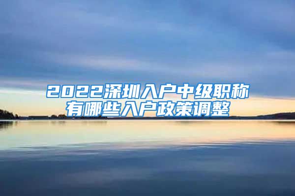 2022深圳入户中级职称有哪些入户政策调整