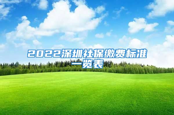 2022深圳社保缴费标准一览表