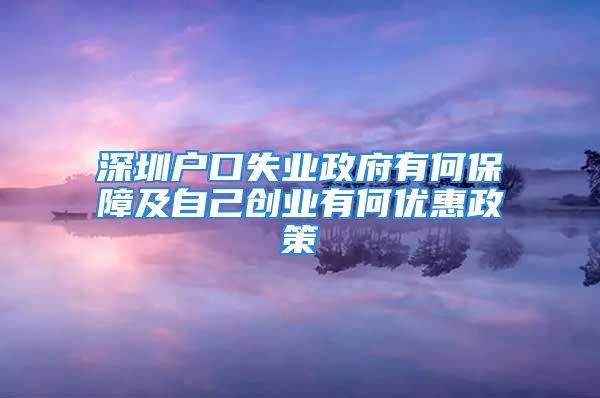 深圳户口失业政府有何保障及自己创业有何优惠政策