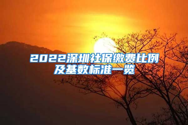 2022深圳社保缴费比例及基数标准一览