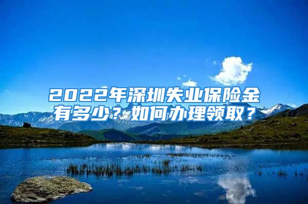 2022年深圳失业保险金有多少？如何办理领取？