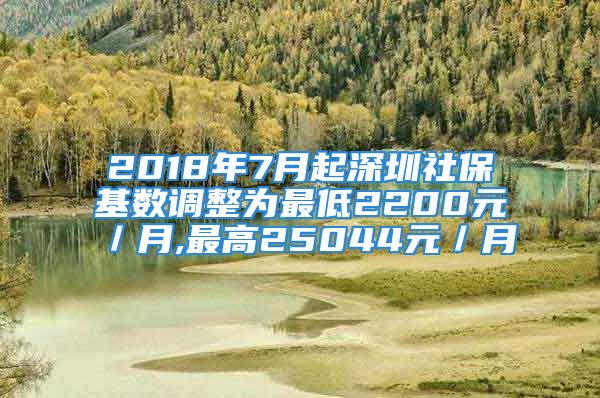 2018年7月起深圳社保基数调整为最低2200元／月,最高25044元／月