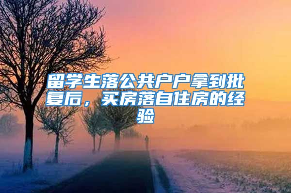 留学生落公共户户拿到批复后，买房落自住房的经验