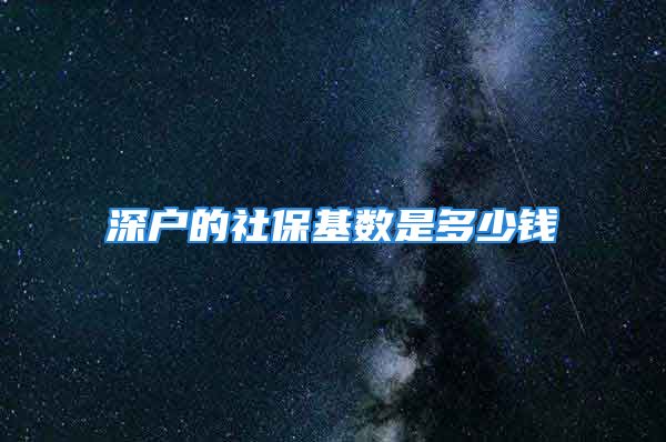 深户的社保基数是多少钱