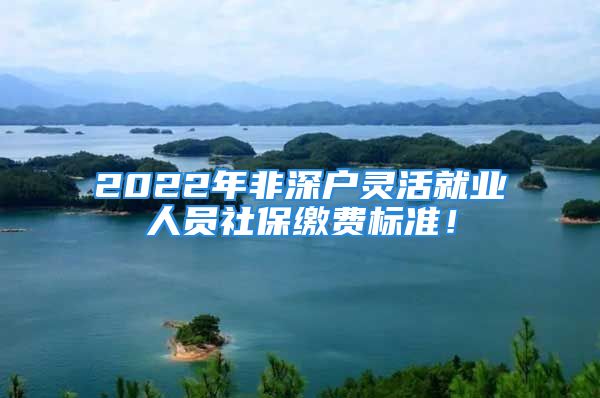 2022年非深户灵活就业人员社保缴费标准！