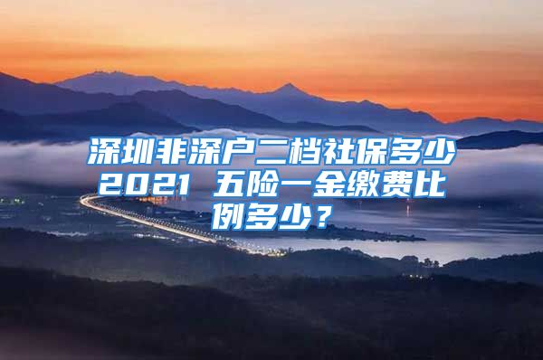 深圳非深户二档社保多少2021 五险一金缴费比例多少？