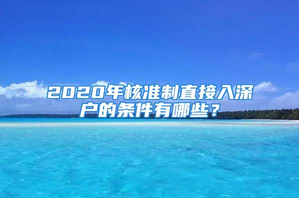 2020年核准制直接入深户的条件有哪些？