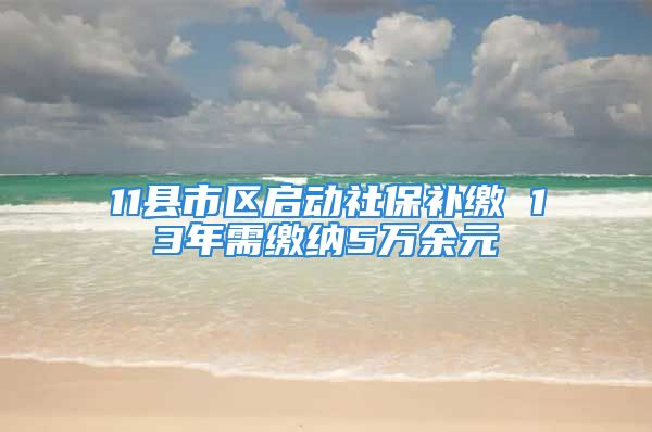 11县市区启动社保补缴 13年需缴纳5万余元