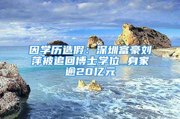 因学历造假：深圳富豪刘萍被追回博士学位 身家逾20亿元