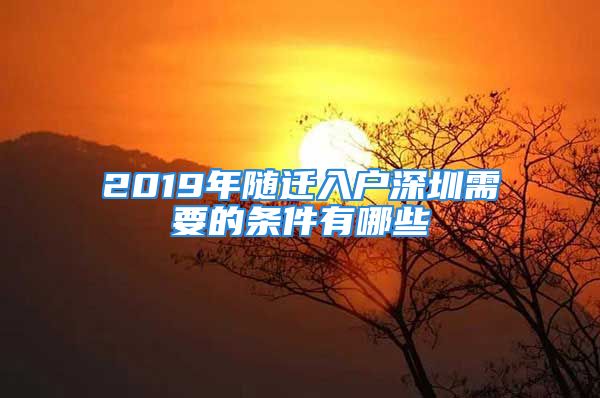 2019年随迁入户深圳需要的条件有哪些