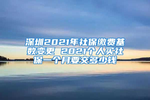 深圳2021年社保缴费基数变更 2021个人买社保一个月要交多少钱