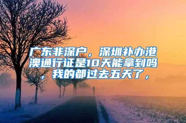 广东非深户，深圳补办港澳通行证是10天能拿到吗，我的都过去五天了，