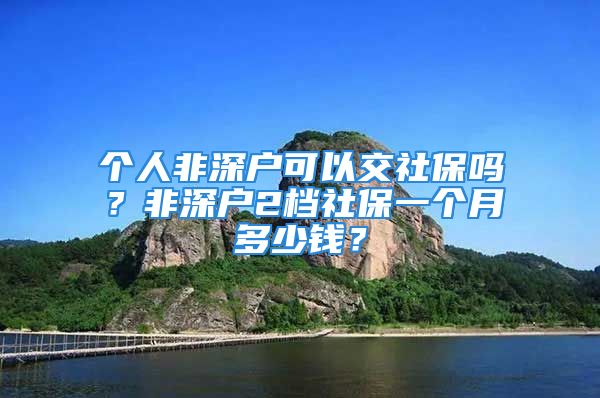 个人非深户可以交社保吗？非深户2档社保一个月多少钱？