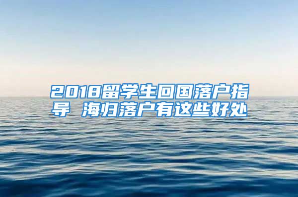 2018留学生回国落户指导 海归落户有这些好处