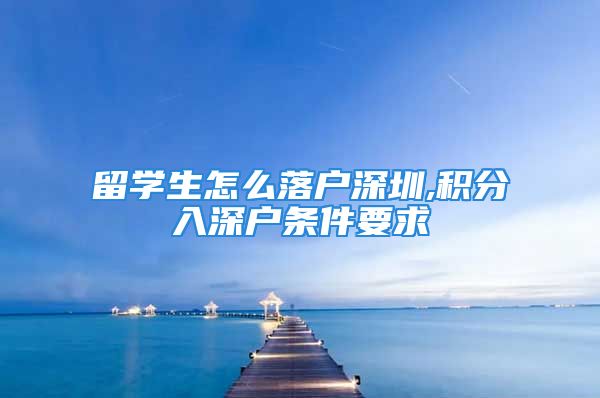 留学生怎么落户深圳,积分入深户条件要求