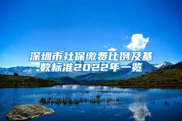 深圳市社保缴费比例及基数标准2022年一览