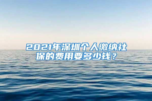 2021年深圳个人缴纳社保的费用要多少钱？