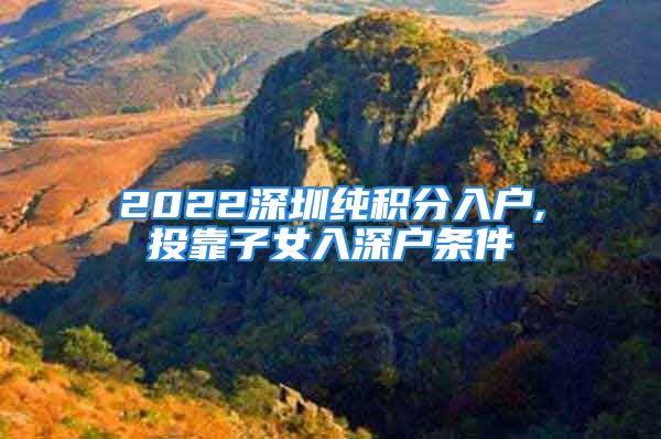 2022深圳纯积分入户,投靠子女入深户条件