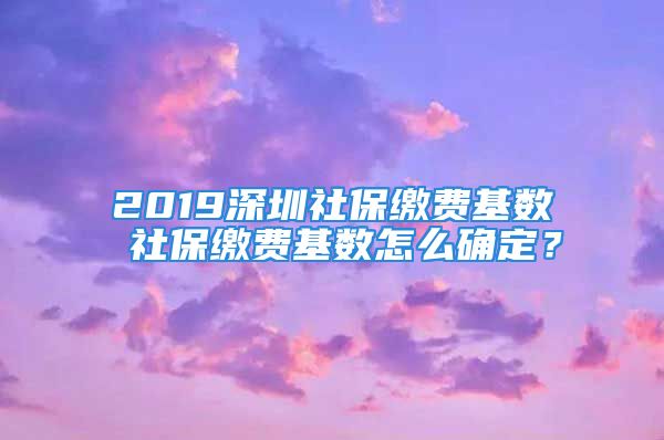 2019深圳社保缴费基数 社保缴费基数怎么确定？