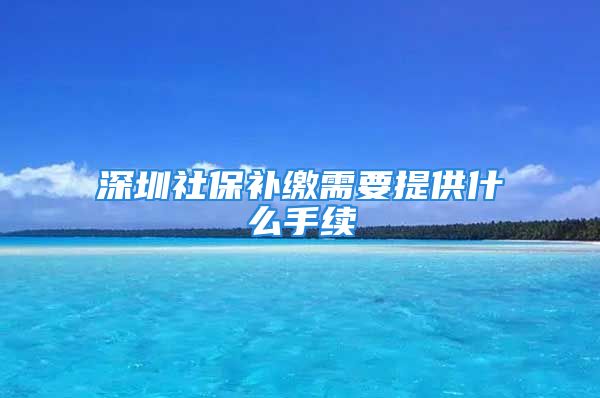 深圳社保补缴需要提供什么手续