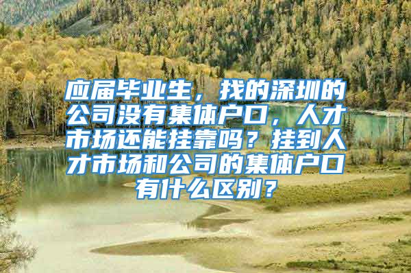 应届毕业生，找的深圳的公司没有集体户口，人才市场还能挂靠吗？挂到人才市场和公司的集体户口有什么区别？