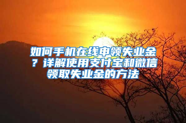 如何手机在线申领失业金？详解使用支付宝和微信领取失业金的方法