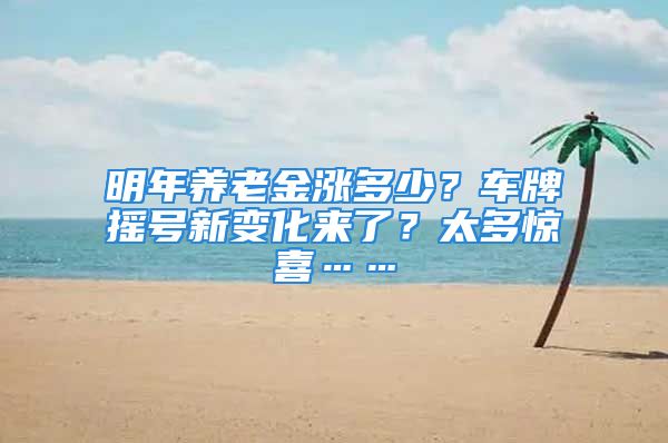 明年养老金涨多少？车牌摇号新变化来了？太多惊喜……