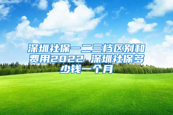 深圳社保一二三档区别和费用2022 深圳社保多少钱一个月