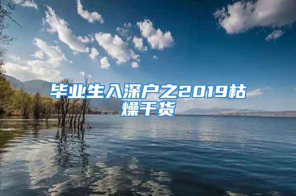 毕业生入深户之2019枯燥干货