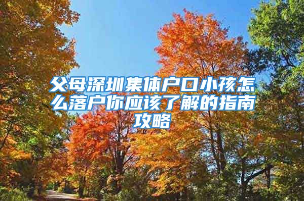 父母深圳集体户口小孩怎么落户你应该了解的指南攻略