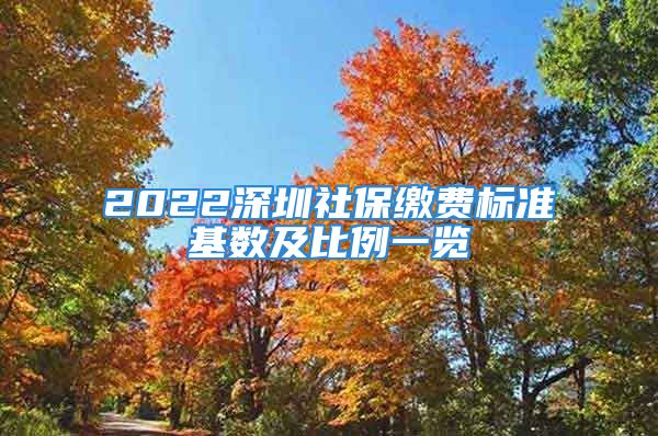 2022深圳社保缴费标准基数及比例一览