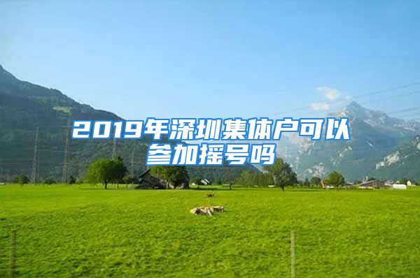 2019年深圳集体户可以参加摇号吗