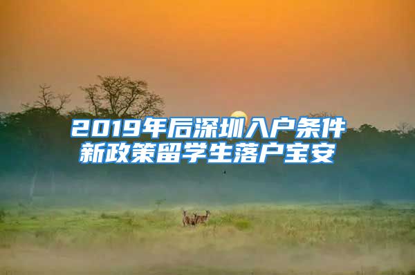 2019年后深圳入户条件新政策留学生落户宝安