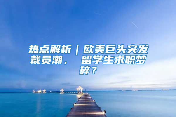 热点解析｜欧美巨头突发裁员潮， 留学生求职梦碎？