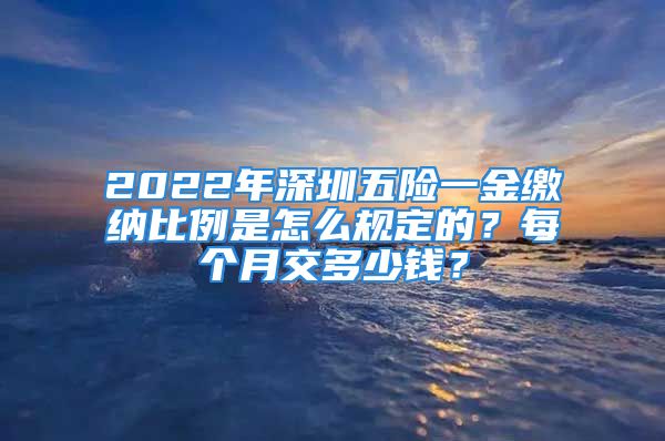 2022年深圳五险一金缴纳比例是怎么规定的？每个月交多少钱？