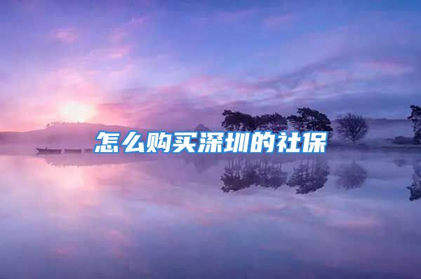 怎么购买深圳的社保