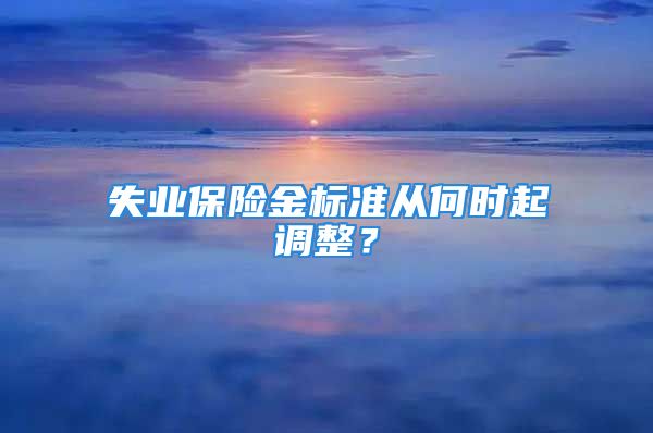 失业保险金标准从何时起调整？