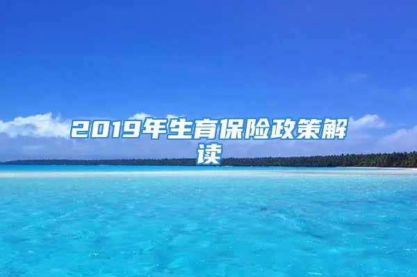 2019年生育保险政策解读