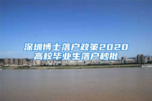 深圳博士落户政策2020高校毕业生落户秒批